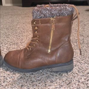 Brown lace up boots